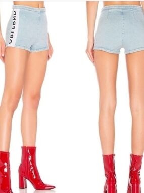 GRLFRND/ REVOLVE Denim Shorts with Zipper On Side And Grlfrnd On Side